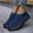 J-Dark Blue, variant on Kcodviy Spring and Summer Women Sneaker Sandals for Women Chunky Sports Shoes Flat Bottom Flat Sneaker Boots for Women Lightweight Slip on Fly Woven Mesh Breathable Comfortable Solid Color Casual St