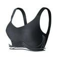 thumbnail image 2 of YWDJ Comfy Bras for Womens Closure in Back Lounge Bras No Wire Comfortable Bras Adjustable Straps Full Coverage Push up Wrap Bras Padded Plus Size Comfort Bras Solid Sleep Bras Black M, 2 of 8