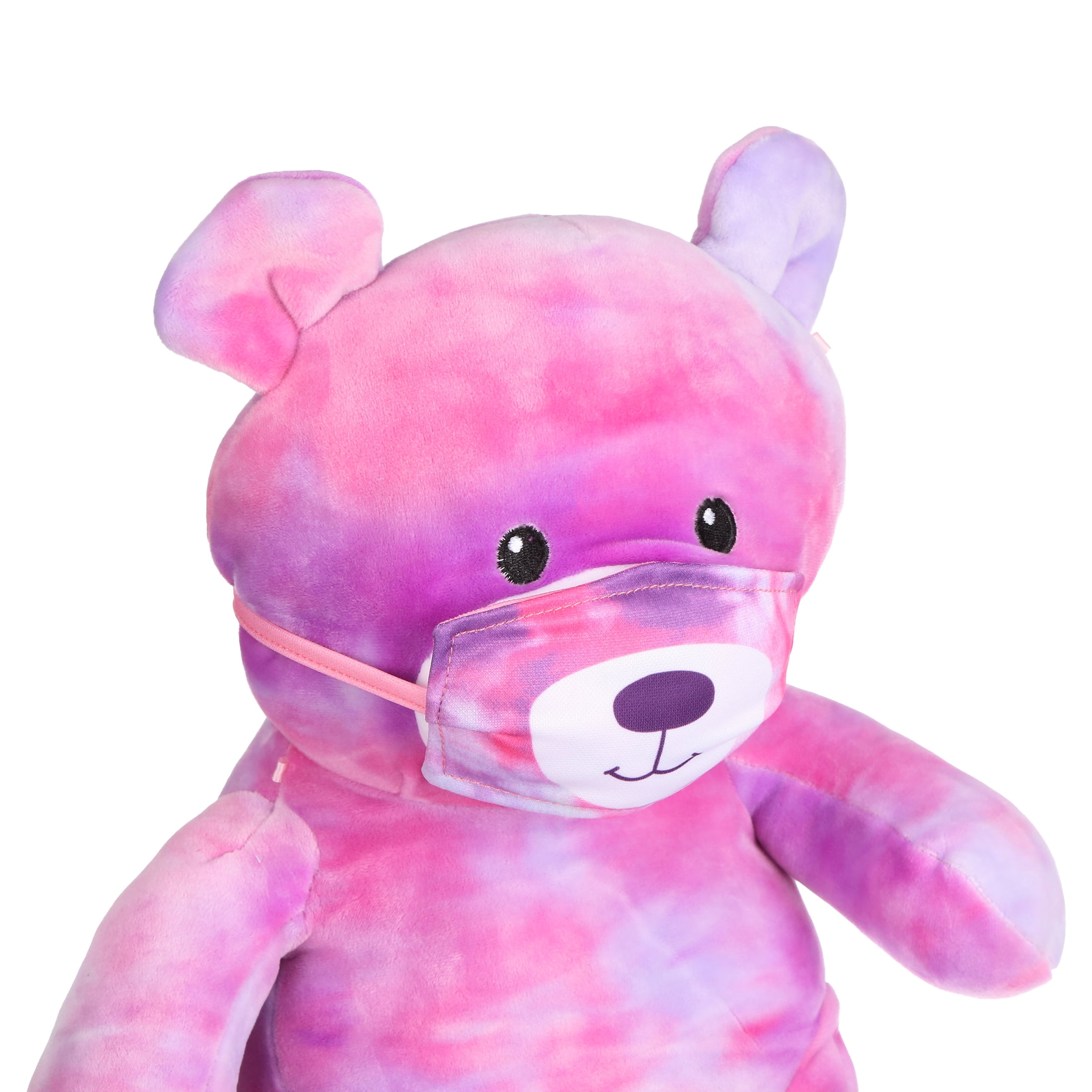 Animal Adventure® WelloBeez™ – Antimicrobial Plush Mask Mate™ – Masked Bear Plush with Additional Child’s Face & Clip Bundle