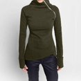 thumbnail image 7 of Women Casual Solid Blouse Long Sleeve Pullover Turtleneck Zipper Sweatshirt Tops Womens Oversized Long Sleeve Top S, 7 of 7