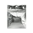 thumbnail image 2 of 50 pcs 3.5"x4.5" Mylar Silver Aluminum Foil Resealable Flat Bags Heat Seal Zipper Lock Reusable Storage Pouches for Zip Food Storage Lock Packaging with Tear Notches, 2 of 5
