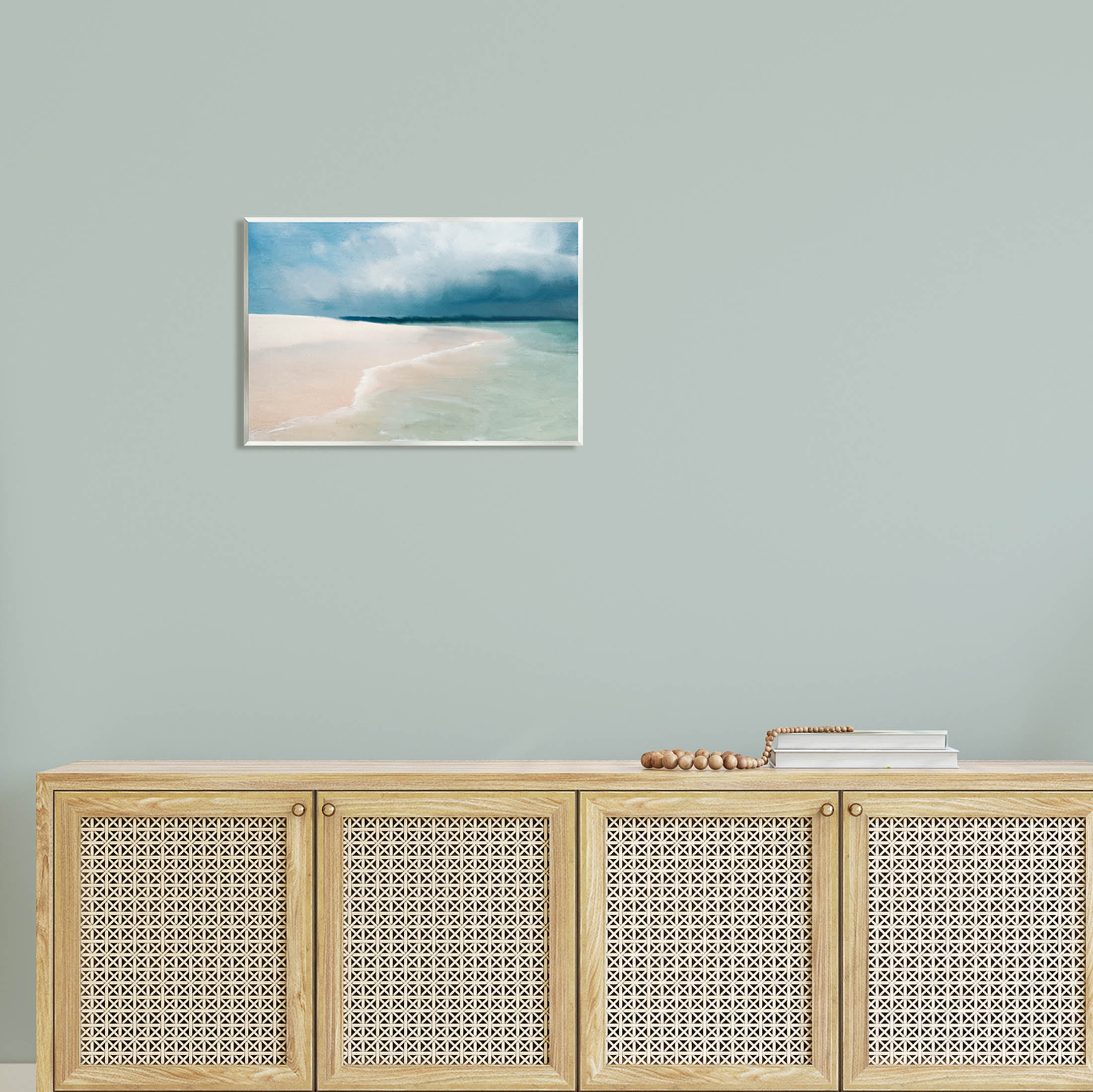 Stupell Industries Tranquil Clear Summer Beach Waves Painting Unframed Art Print Wall Art, Design by Kim Allen