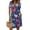 Dark Blue, variant on Women's Independence Day 250 Years Anniversary Patriotic Dress Short Sleeve Button Neck Printed Star Pattern Round Neckline Casual Comfortable Daily Wear USA Flag Summer Dress 4th of July Blue L
