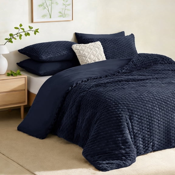SoComfy by Bedelite Fluffy Queen Comforter Set - Fleece Soft Comforter for Bed, Luxury Warm Bedding Set for Winter, Fuzzy Bed Set