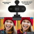 thumbnail image 2 of 1440p Webcam Full HD Web Camera w/ Privacy Cover & Built-In Microphone, 15fps, USB 2.0, 75° View Streaming Cam by Mata1-USA, 2 of 7