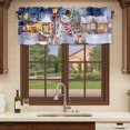 thumbnail image 6 of Blue Snowman Christmas Curtain Valances for Windows, Kitchen Valance Window Treatments Panel 2 Pack, Farmhouse Xmas Snowflake Rod Pocket Short Curtains for Bathroom Bedroom 60 x 18 Inch, 6 of 8