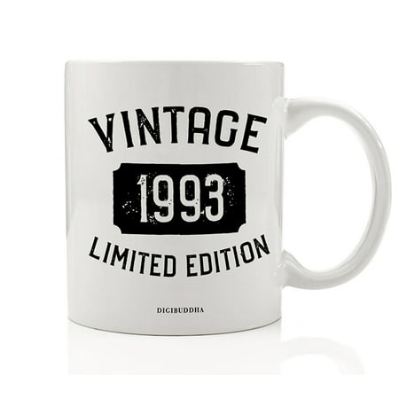 1993 Coffee Mug Born In the Birth Year Vintage Limited Edition Birthday Gift Idea 11oz Ceramic Beverage Tea Cup Great Present for Man Woman Best Friend Relative Office Coworker Digibuddha