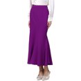 thumbnail image 4 of INSPIRE CHIC Women's Fishtail Long Skirt High Waist Work Office Maxi Mermaid Skirts M Purple, 4 of 5