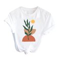 thumbnail image 4 of Puntoco Mujer Casual Sexy Moda Verano Cuello Redondo Camiseta Impreso Manga Corta Tops Blusa Puntoco Puntoco-8491, 4 of 6