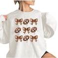 thumbnail image 4 of Plus Size Sweatshirts for Women Fall Oversized Long Sleeve Crew Neck Soft Graphic Tops White 2XL, 4 of 4