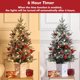 thumbnail image 4 of 3 ft prelit mini artificial snow-flocked christmas tree - 78 LED lights, elk base, tabletop para home/oficina indoor holiday decor, 4 of 7