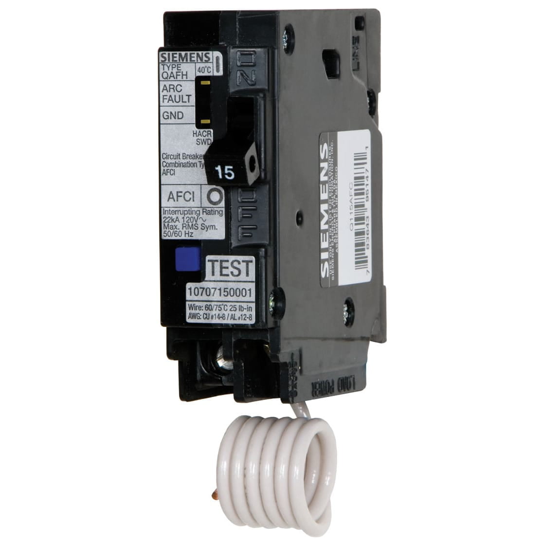Qaf Plug In Arc Fault Combination Breaker 1 Pole 20 Amps