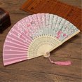 thumbnail image 4 of AQITTI Folding Fan Chinese Fan Hand Fans for Women Foldable Silk Foldable Fan Hollowed Fringe Hand Fan Foldable Paper Fans for Wedding Dancing Party Home Suitable for Home, Office, Party, 4 of 4