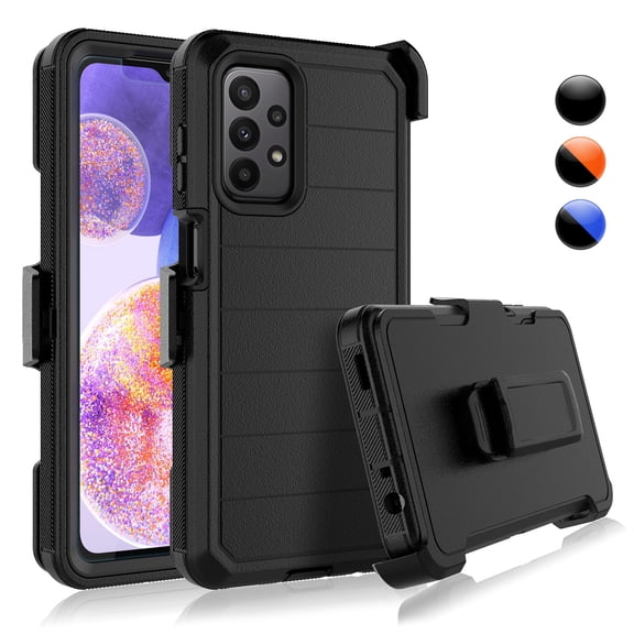 Samsung Galaxy A23 5G Case with Belt-Clip Holster ,Njjex Heavy Duty Protective Drop Protection Shockproof Cover with screen protector - Black