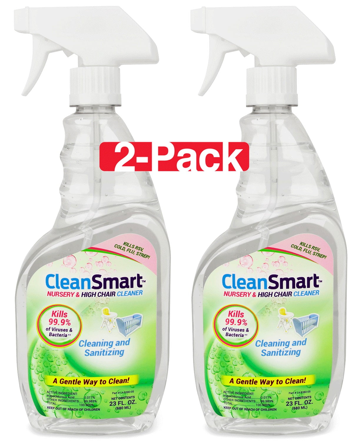 CleanSmart 23 oz Nursery & High Chair Cleaner,2pack