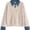 Pure Apricot, variant on Womens Oversized Sweater Cozy Fall Denim Lapel Polo Knit Collared Sweaters, Long Sleeve Pullover Tops, Loose Office Work Sweaters