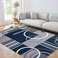 thumbnail image 2 of Washable Area Rug 3x5 Abstract Circles Non Slip Contemporary Soft Low Pile Accent Rug for Indoor Living Dining Room, Navy, 2 of 7