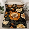 thumbnail image 2 of Homewish Retro Country Floral Twin Sheet Sets,Vintage Rustic Flower Twin Fitted Sheet,Beige Green Black Flat Sheet For Men Women,Microfiber Bedroom Decor,3-Piece, 2 of 7