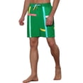 thumbnail image 4 of Unique Bargains Men's Summer Colorful Drawstring Elastic Waist Beach Board Shorts 2 Pack 36 Green, 4 of 6
