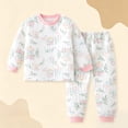 thumbnail image 2 of Dmsael Pajama for Girls 1t 2t 3t 4t 5t 6t Toddler Soft Comfy Round Neck Sleepwear 2Pcs Pjs Long Sleeve Warm Long Pajamas, 2 of 7