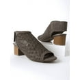 thumbnail image 4 of J. Adams Maddie Booties for Women - Peep Open Toe Low Block Chunky Heel Hook & Loop Strap Sandals, 4 of 8
