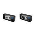 thumbnail image 3 of Billuyoard Reloj electrónico con espejo LED inteligente, portátil, para el hogar, USB, Control de voz, temporizador silencioso, reloj de música, negro 2piezas, 3 of 6