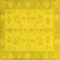 thumbnail image 1 of Ahgly Company Machine Washable Indoor Square Oriental Yellow Modern Area Rugs, 5' Square, 1 of 4