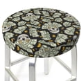 thumbnail image 3 of Balery Skull with Dollar Fundas de asiento para taburete de bar redondo de tela de terciopelo ajustables que protegen de arañazos y manchas para sillas de 14 a 17 pulgadas.-13 inch, 3 of 7