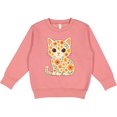 thumbnail image 2 of Inktastic Retro Kitty Cat Flowered Toddler Sweatshirt, 2 of 4