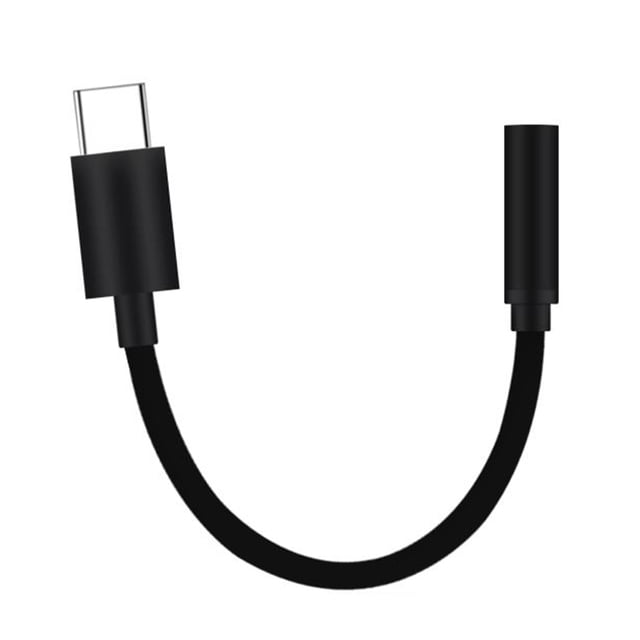 Sidaley Tipo-C a conector de audio de 3,5 mm Auriculares Cable Sincronización Cable de carga Tipo-C Adaptador de auriculares para Teléfono y Comunicación Negro