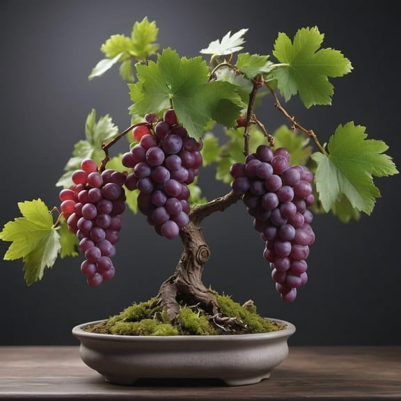 Concord Grape Bonsai Plants for Growing - 1 Year Seedling, Catawba Grapes - Ready to Plant (1 Seedling)