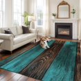 thumbnail image 2 of Wood Stripes Area&nbsp;Rug 6x9ft Sage Green Brown Wood Srtipes Retro Modernism Non-Slip&nbsp;Washable Square&nbsp;Rugs Soft Felt Indoor Floor Mat for Bedroom Kitchen Living Room Bathroom, 2 of 9