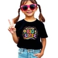 thumbnail image 2 of Promoted to Big Sister Shirt for Girls Sibling Reveal Tee, Black Shirt, Youth L, 2 of 8