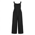 thumbnail image 5 of SDNall Loose Wide Leg Jumpsuit for Women Fashion Retro Overalls Cotton Rompers Suspender Solid Jumpsuit Pants Womens Romper Sizes:S-2XL, 5 of 9