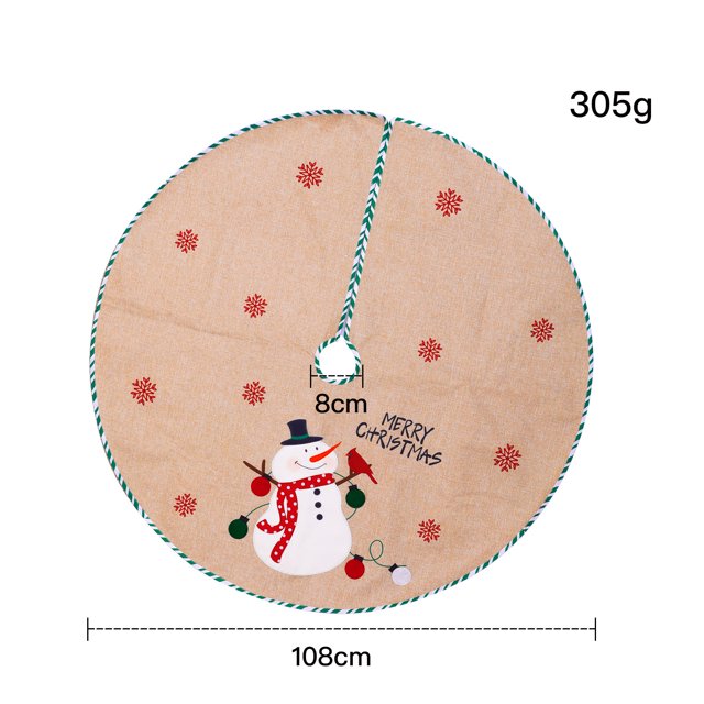 Falda de arpillera rústica Falda de árbol Falda de árbol de Navidad para decoración navideña