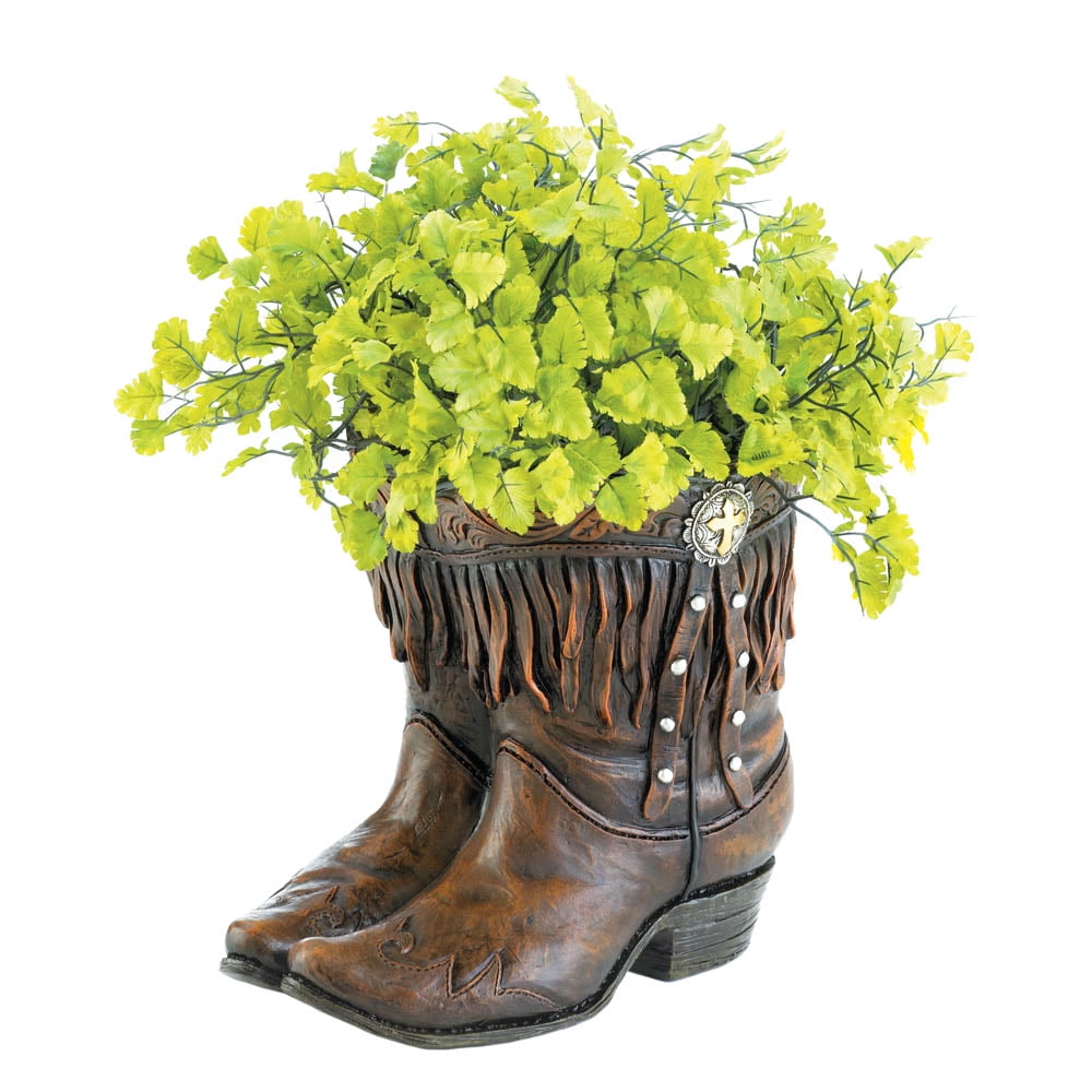Decorative Planters Small Polyresin Planter Garden Resin Cowboy Boot Planter