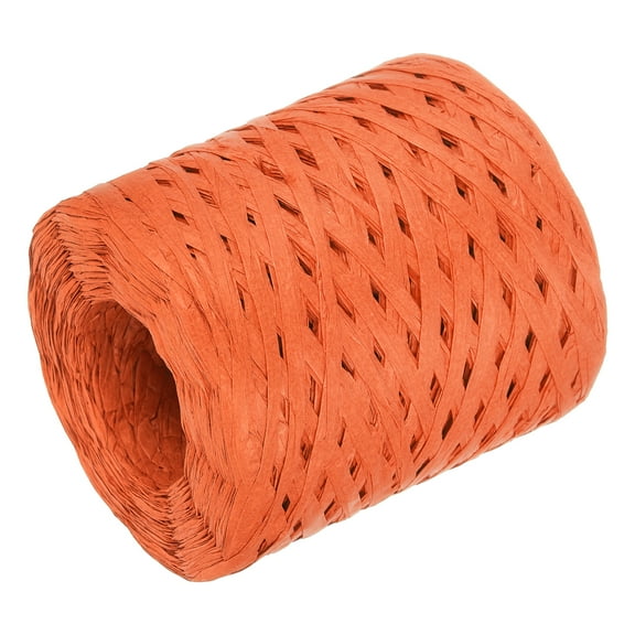 Uxcell Raffia Paper Craft Rope Ribbon 219 Yards Orange for Decoration
