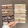 thumbnail image 2 of 5/10/20pcs Simple Style Hair Tie Set Braided Hair Rope Heart Decor Scrunchies Elastic Ponytail Holder Hair Accessories For Women, 2 of 10