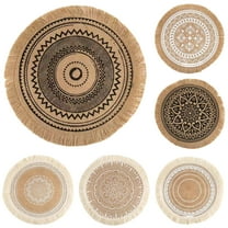 Flax Placemats for Kitchen, Hot Pads or Trivets for Hot Dishes Pots and Pans, Stylish Mats for Wooden Table or Modern Farmhouse or Easter Decor