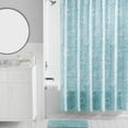 thumbnail image 1 of Mainstays 16-Piece Blue Floral Shower Curtain Bathroom Set – Fabric Curtain with Rug, Hooks, Soap Dispenser & Tray, 1 of 16