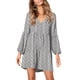 thumbnail image 2 of Vestido túnica Amoretu con estampado de leopardo y cuello en V de manga larga para mujer, 2 of 6