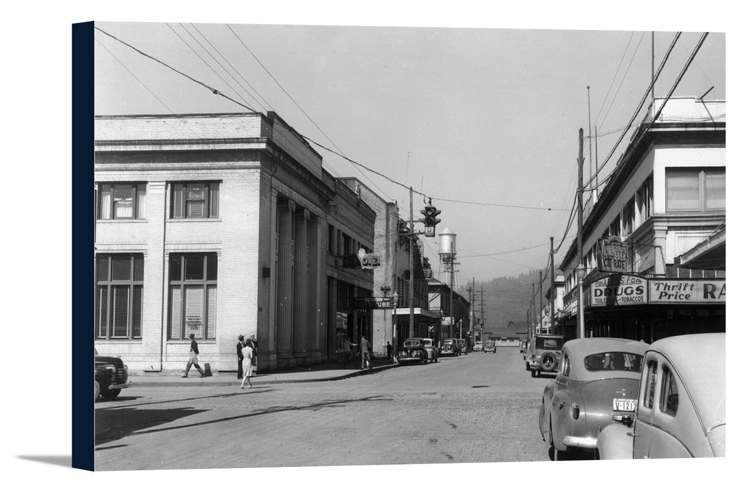 Raymond, Washington Street Scene, View of Raymond Drugstore (18x11