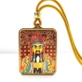 thumbnail image 4 of Tibetan Thangka Pendant Hand Painted Zakiram Wealth God Amulet Necklace Ornament, 4 of 9