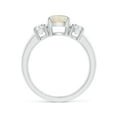 thumbnail image 2 of Angara Natural Opal Ring - Classic Round Opal and Diamond Three Stone Engagement Ring for Women (Size-7mm) | October Birthstone Jewelry | 14K White Gold Opal Ring (Ring Size = 10.5), 2 of 11