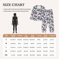 thumbnail image 3 of KLL Bright Butterflies1 Print Women's Long Sleeve Pajamas with Pants Sleepwear Loungewear 2 Set-Small, 3 of 7