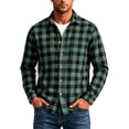 thumbnail image 6 of TRUNZI Mens Plaid Long Sleeve Button Down Shirts Regular Fit Work Office Suit Gingham Shirts with 2 Chest Pockets, 6 of 8