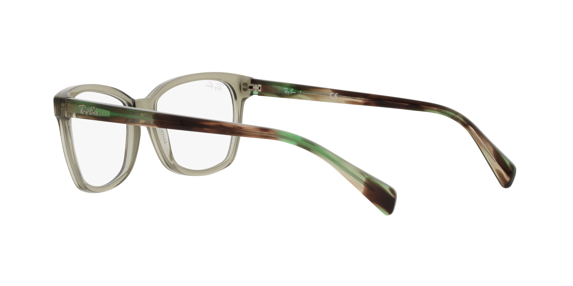 Ray-Ban Women's Size 54 Butterfly RB5362 Optics Prescription Eyeglasses with Case, Transparent Green/Demo Lens
