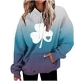 thumbnail image 1 of Bowake Sweat à Capuche Vert pour Femmes pour la Saint-Patrick, Manches Longues, Pull Décontracté avec Poche, 1 of 3