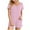 Pink, variant on LYXSSBYX Womens Pajama Sets 2PC Women's V Neck Shorts Sleeve Two-piece Comfortable Home Pajamas Set Sports Set