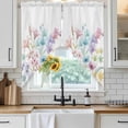 thumbnail image 6 of Colorful Spring Floral Swag Curtains for Kitchen/Bedroom/Living Room, Farmhouse Flowers Modern Art Scalloped Curtains 63 Inch Long, Window Swag Topper Curtains Valances 2 Panels Set 36"x63", 6 of 8